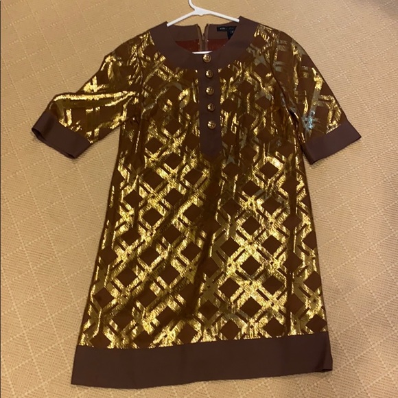 Marc by Marc Jacobs retro vintage brown and gold dress - Picture 2 of 7